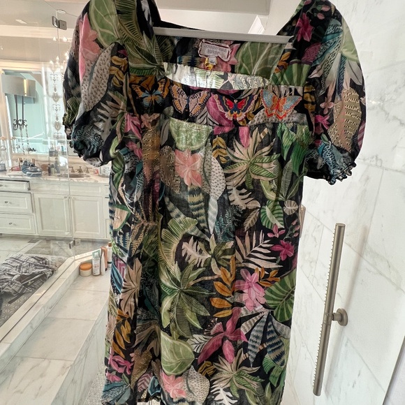 Johnny Was Tropical Puff Sleeve Dress - Picture 4 of 16